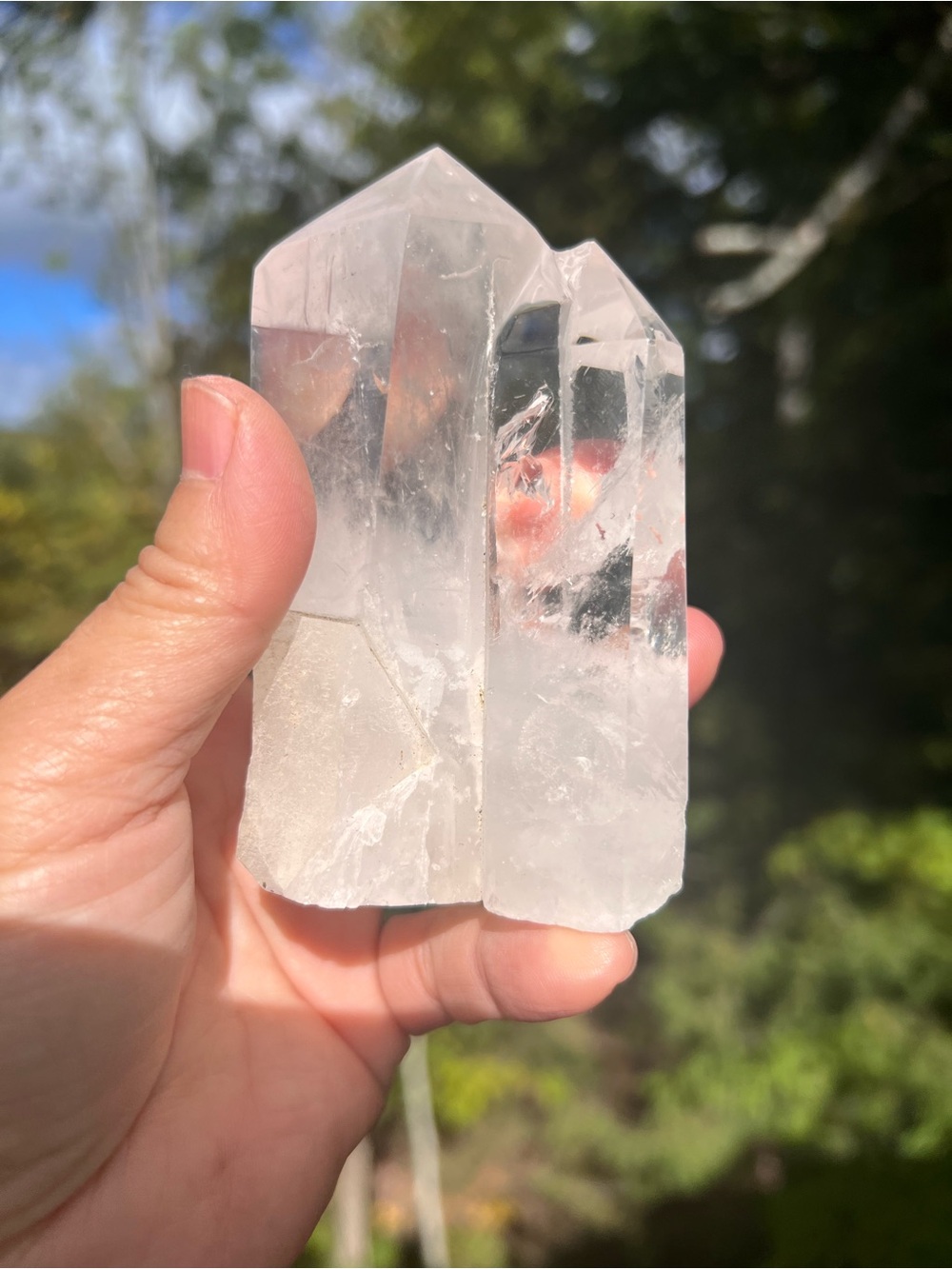 Clear (1) Quartz doubke Point - crystal